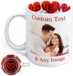 Personalized I Love You Ceramic Coffee Mug – Custom Photo & Text Mug for Couples, Romantic Valentine's Day Gift, 11oz – Bundle of 10